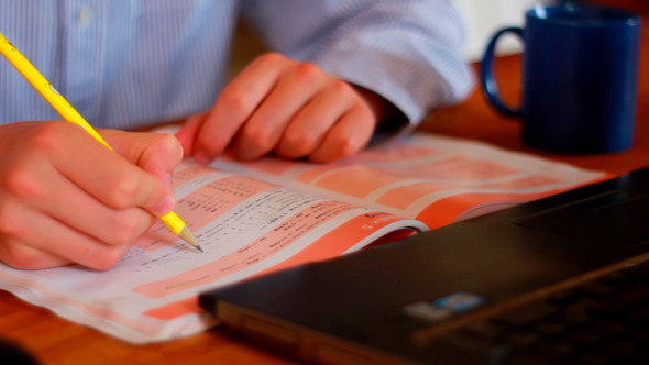 Male Hands Writing On A Notebook 2