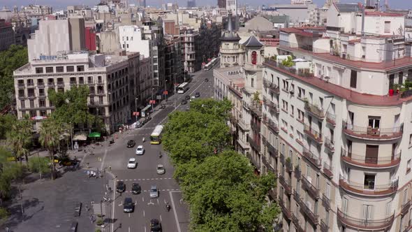 Typical Streets and City Views of Barcelona City in Spain