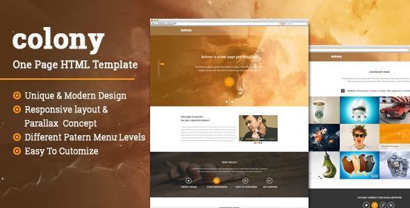 Colony One Page  Parallax HTML Template