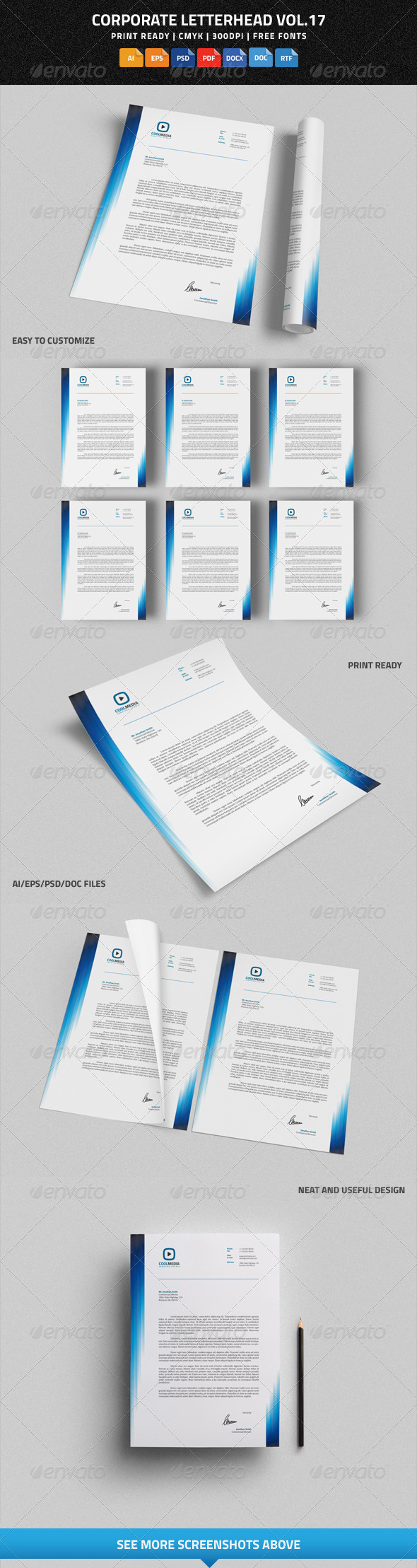 Corporate Letterhead vol.17 with MS Word DOC/DOCX