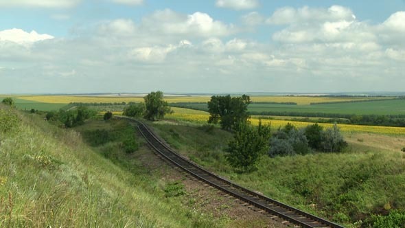 Sunlight and Shadows Moving Over the Countryside