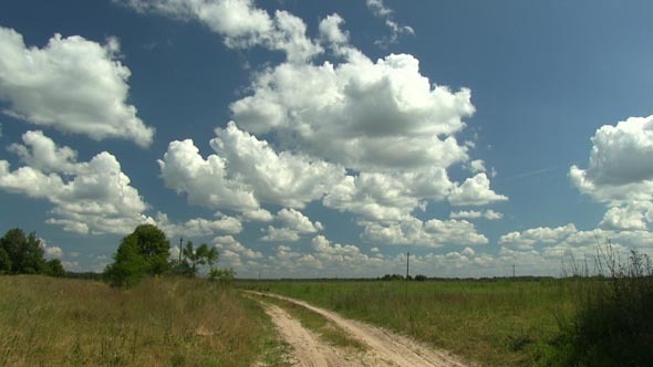 Clouds Moving On a Field