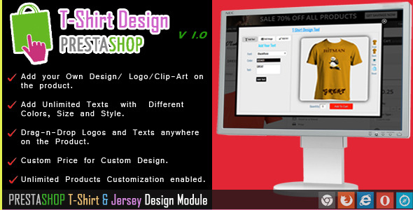 Custom  Product and T-shirt  Design for Prestashop