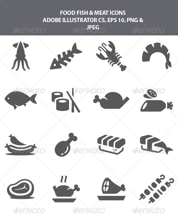 Food Fish & Meat Icons
