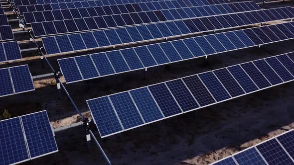 Aerial Shot Of Solar Panels