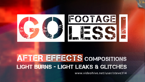 Go Footageless! - Light Burns & Glitch AE comps