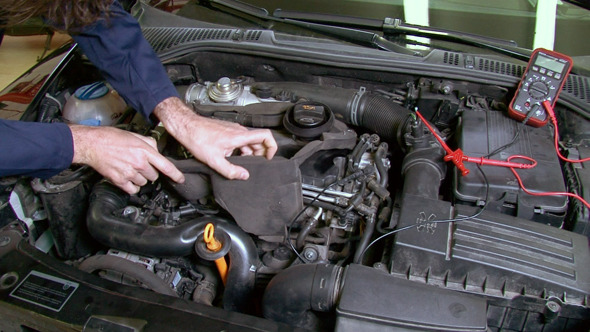 Car Repair Cheking Diesel Engine