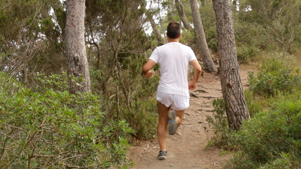 Runner Running Across the Fields