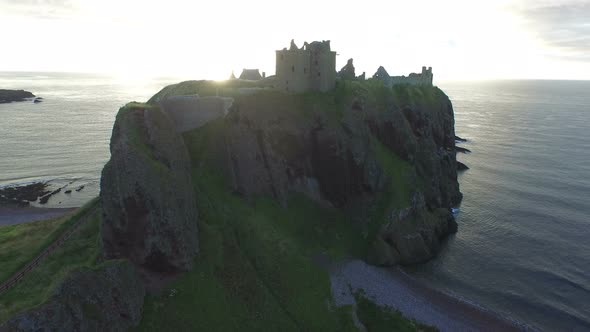 Aerial view of the Dunnottar Castle