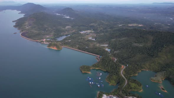 Aerial View of Fish Farms in Norway