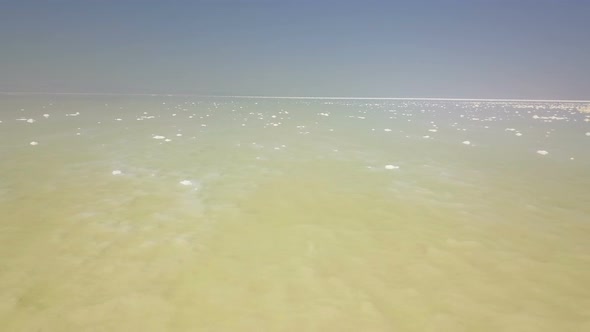 Wide, White Urmia Salt Lake in Middle East, Iran