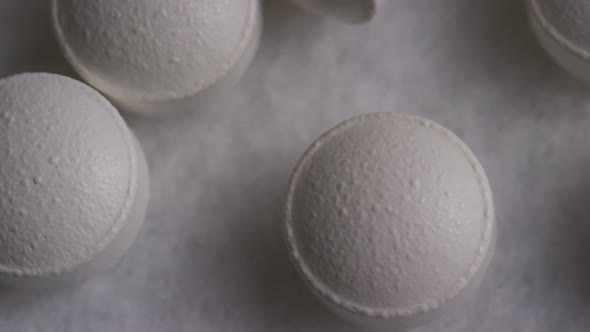 Rotating stock footage shot of vitamins and pills