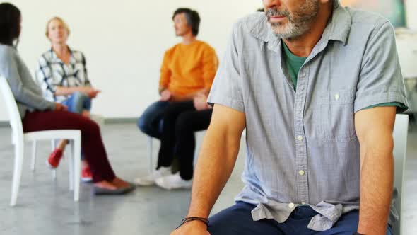 Man sitting in health center