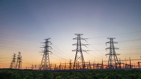 Pylons and substations