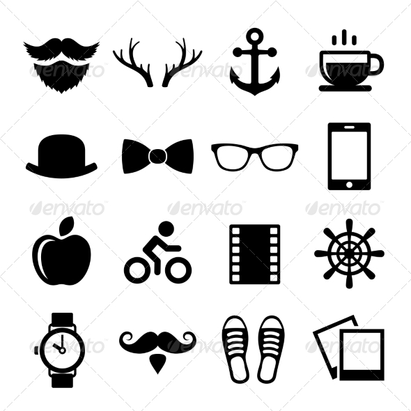 Set of Vintage Hipster Icons and Logos Vector