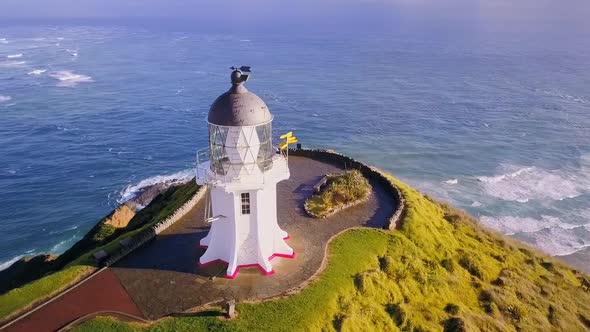 Flying around lighthouse