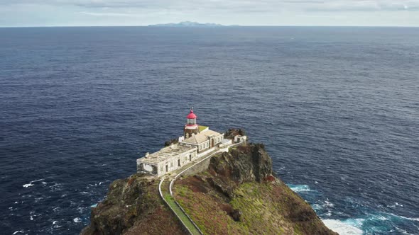 The Oldest Lighthouse in Madeira Archipelago Seen From Top