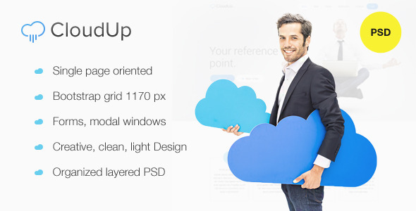 CloudUp - Hosting PSD jednostronicowy motyw