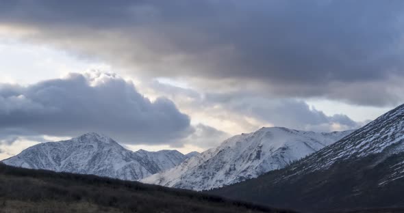 Timelapse of Epic Clouds at Mountain Medow at Autumn Time