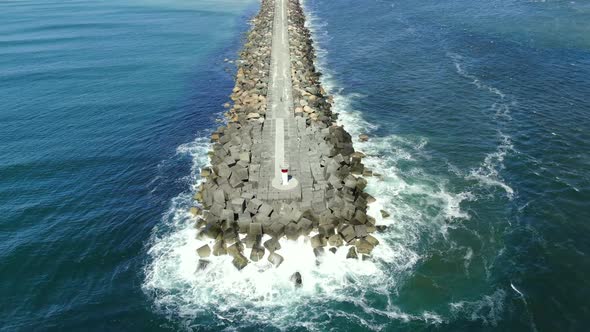 Cinematic rise up footage of the Gold Coast seaway from the air. Queensland Australia