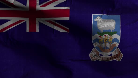 Falkland Islands Flag Textured Waving Background 4K