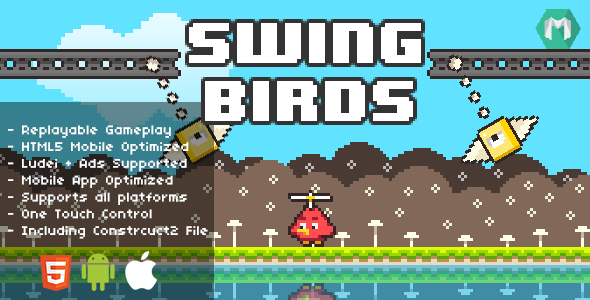 Swing Birds - HTML5 Game (Construct 2 & Construct 3)