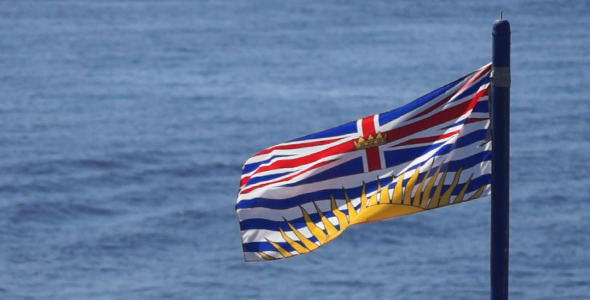 British Columbia Flag On Water