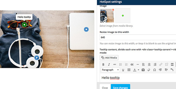 WPBakery Page Builder Add-on Image Hotspot with Tooltip and Lightbox