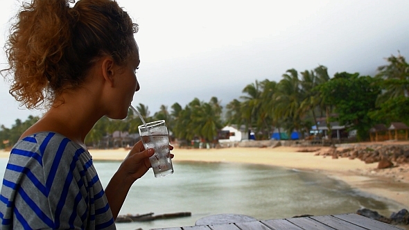 Girl Drinking Water  alt