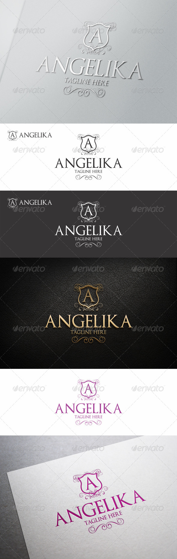 Angelika - Elegant Calligraphic Crest Logo