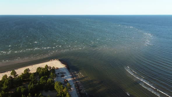 Aerial View: Cape Kolka Where Riga's Gulf Clashes with Baltic Sea