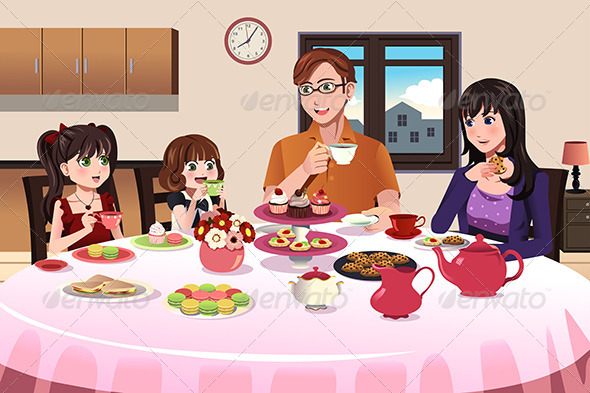 Family having a Tea Party Together