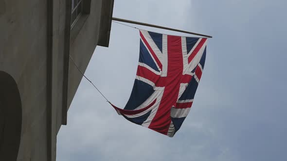 UK Flag On Old Building Corner