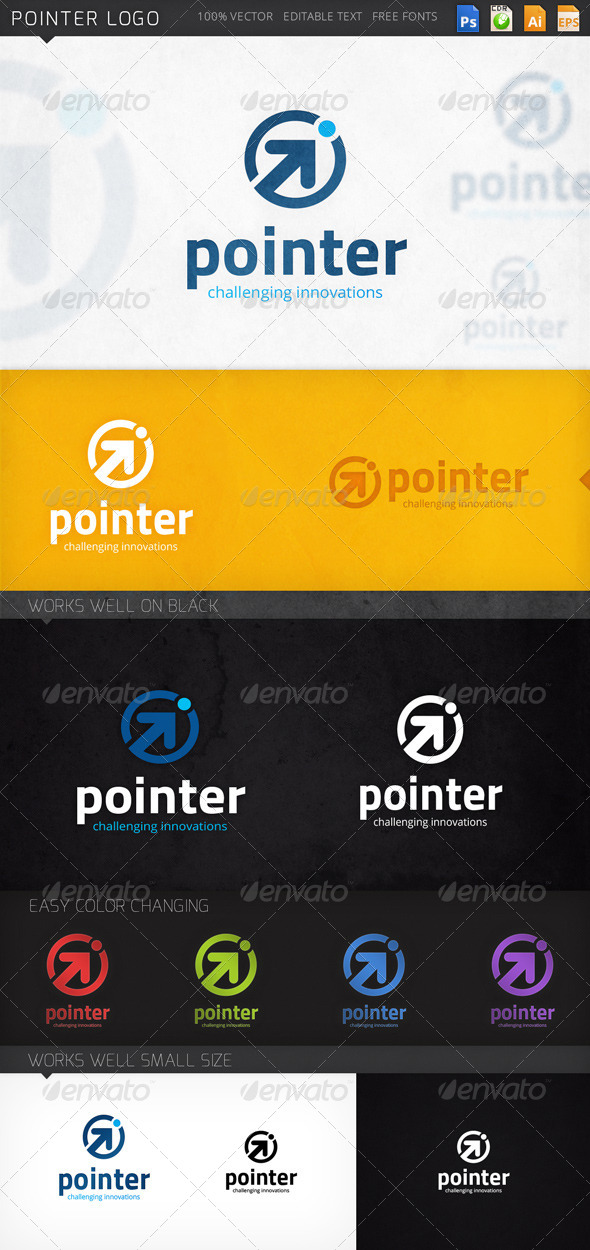 Pointer Arrow Circle Logo Template