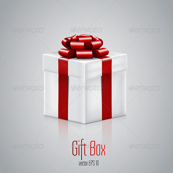 Gift Box With Red Ribbon