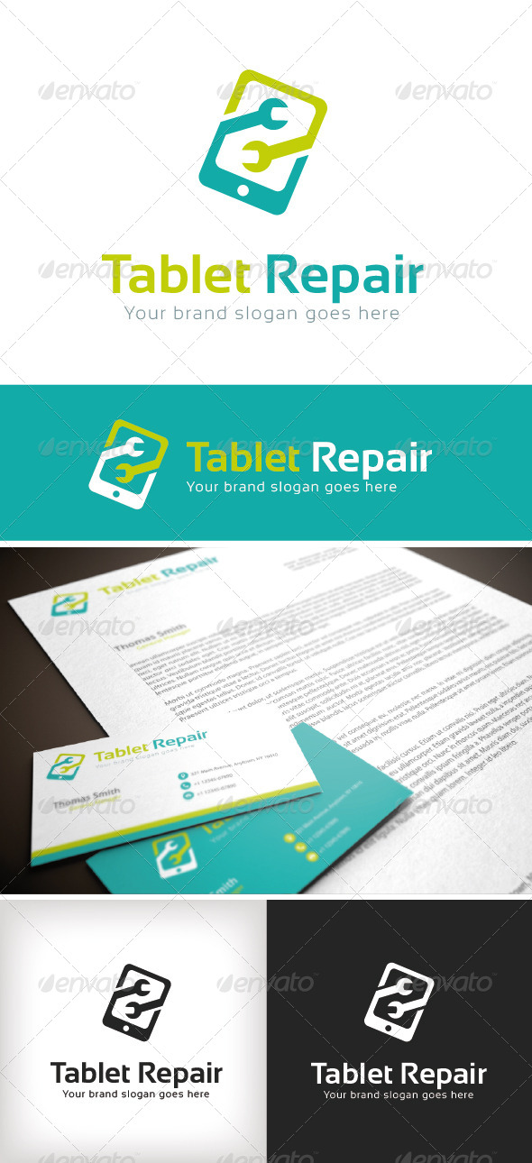 Tablet Repair Logo Template