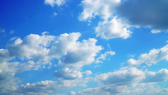 Time Lapse White Fluffy Clouds Over Blue Sky 4