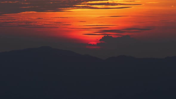 Sunset On Mountain