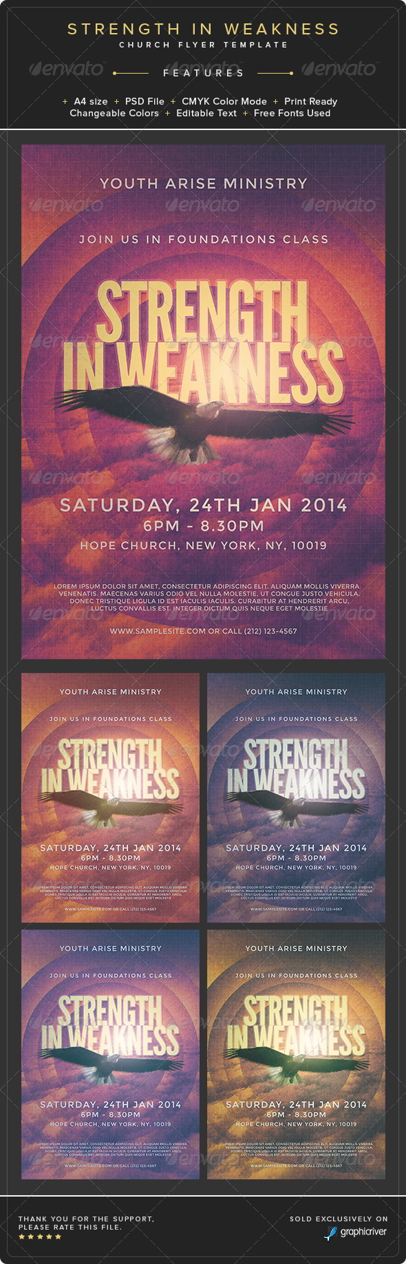 Strength in Weakness Church Flyer Template