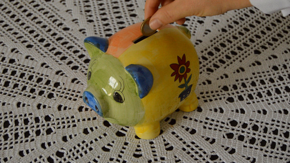 Piggybank and Coins