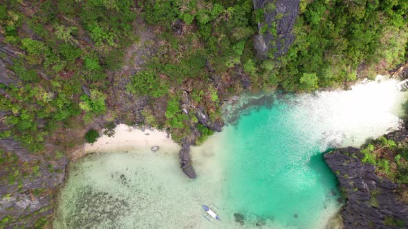 Drone Shot Of Limestone Rocks And Coastline