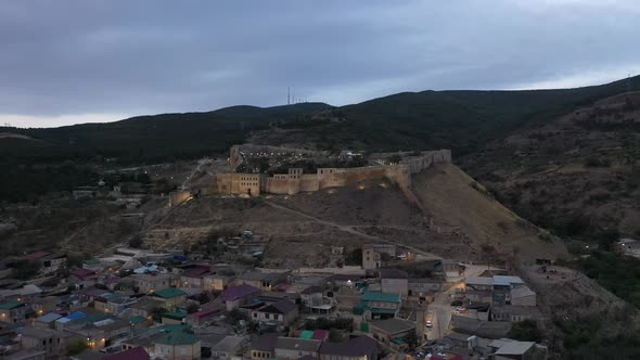 Aerial Overview of the Ancient Fortress Narinkala in Derbent