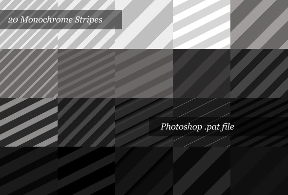 Monochrome Striped Backgrounds (20 Patterns)