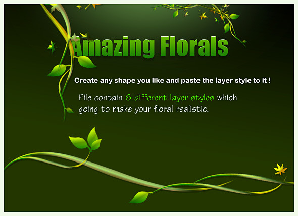 green floral layer styles