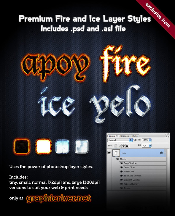 Premium Fire and Ice Layer Styles