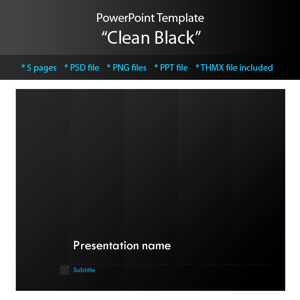 Clean Black Powerpoint Template