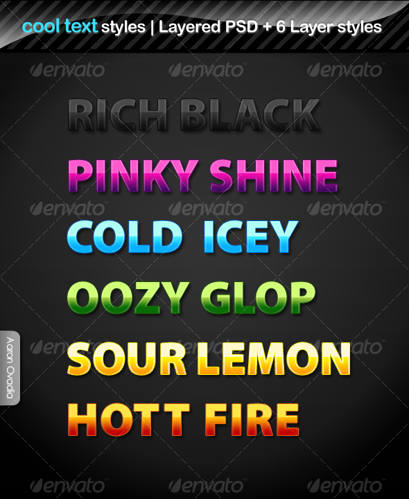 Glossy Vibrant Text Effects and Styles
