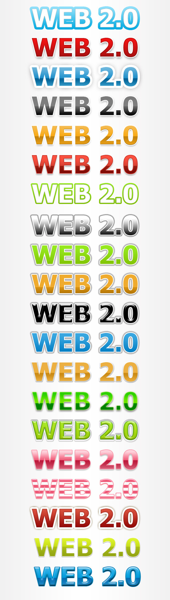 20 Pro Web 2.0 Text Styles