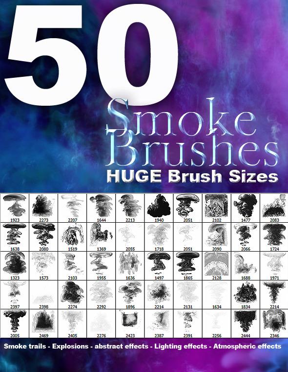 50 High Res Smoke Brushes