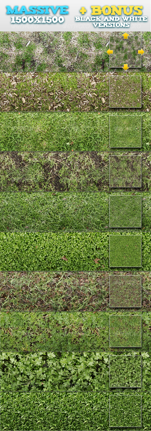 10 Tileable Grass Patterns + BONUSES